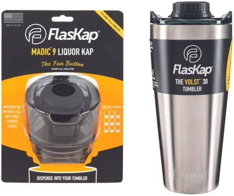 מערכת שתייה של Flaskap Madic | כוס מבודד עם מתקן יריות | בעל מחזיק כוס ידידותי | עמיד בפני התזה | כוס הוכחת דליפה